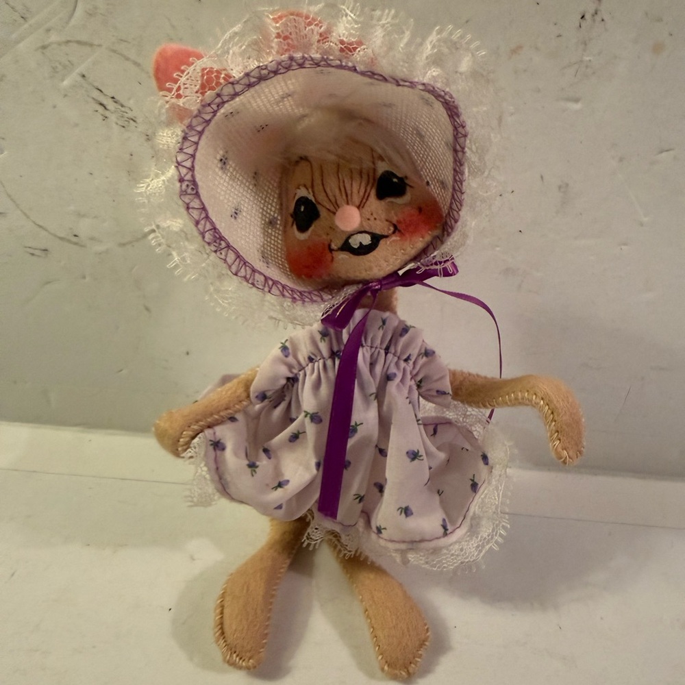 Adorable Plush Annalee Bunny Doll with Purple Accents